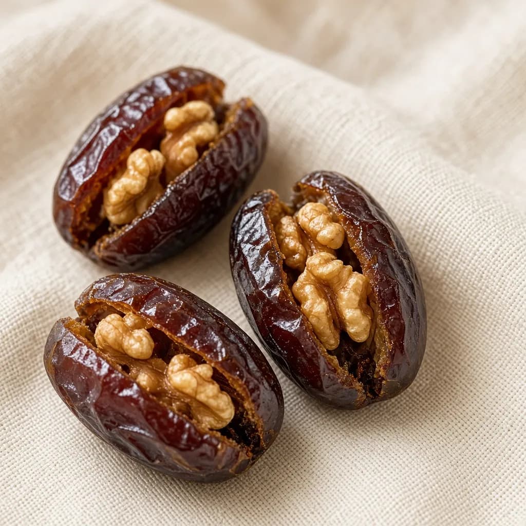 حبات تمر محشوة بقطع الكركاع من قريب